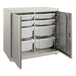 Hon Flagship Storage Cabinet with 4 Small and 4 Medium Bins, 30 x 18 x 28, Loft