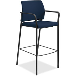 Hon Cafe Stool, Fixed Arms, 17-1/2 in x 24-1/2 in x 44-1/4 in, Navy