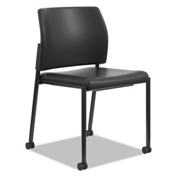 Hon Accommodate Series Guest Chair, 23.25 in x 21 in x 32 in, Black Seat/Black Back, Black Base, 2/Carton