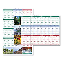 House Of Doolittle Earthscapes Recycled Reversible/Erasable Yearly Wall Calendar, Nature Photos, 32 x 48, White Sheets, 12-Month (Jan-Dec): 2024 (HOD3931)