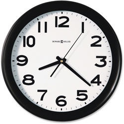 Howard Miller Clock Kenwick Wall Clock, 13.5 in Overall Diameter, Black Case, 1 AA (sold separately)