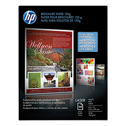 HP Color Laser Brochure Paper, 98 Brightness, 40lb, 8-1/2 x 11, White, 150 Shts/Pk (HEWQ6543A)