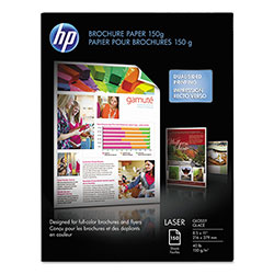 HP Color Laser Brochure Paper, 97 Brightness, 40lb, 8-1/2 x 11, White, 150 Shts/Pk (HEWQ6611A)