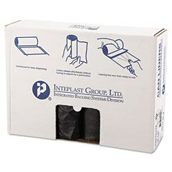 InteplastPitt High-Density Interleaved Commercial Can Liners, 45 gal, 12 microns, 40 in x 48 in, Black, 250/Carton