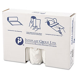 InteplastPitt High-Density Interleaved Commercial Can Liners, 45 gal, 12 microns, 40 in x 48 in, Clear, 250/Carton