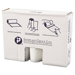 InteplastPitt High-Density Commercial Can Liners Value Pack, 45 gal, 12 microns, 40 in x 46 in, Clear, 250/Carton