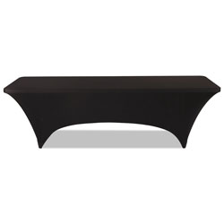 Iceberg Stretch-Fabric Table Cover, Polyester/Spandex, 30 in x 96 in, Black