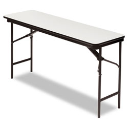Iceberg Premium Wood Laminate Folding Table, Rectangular, 60w x 18d x 29h, Gray/Charcoal