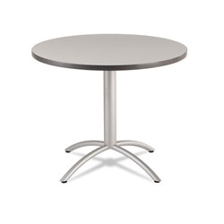 Iceberg CaféWorks Table, 36 dia x 30h, Gray/Silver