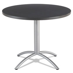Iceberg CaféWorks Table, 36 dia x 30h, Graphite Granite/Silver
