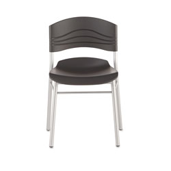 Iceberg CaféWorks Cafe Chair, Graphite Seat/Graphite Back, Silver Base, 2/Carton