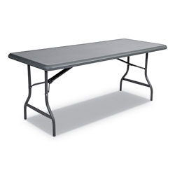 Iceberg IndestrucTables Too 1200 Series Folding Table, 72w x 30d x 29h, Charcoal (ICE65227)
