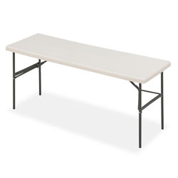 Iceberg IndestrucTables Too 1200 Series Folding Table, 72w x 24d x 29h, Platinum