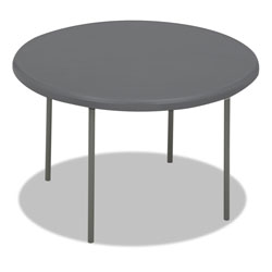 Iceberg IndestrucTables Too 1200 Series Resin Folding Table, 48 dia x 29h, Charcoal (ICE65247)