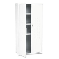 Iceberg OfficeWorks Resin Storage Cabinet, 33w x 18d x 66h, Platinum