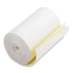 Iconex Impact Printing Carbonless Paper Rolls, 4.5 in x 90 ft, White/Canary, 24/Carton