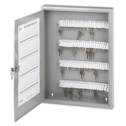 SecurIT® Locking Key Cabinet, 100-Key, Steel, Gray, 16 1/2 x 3 x 22 1/2