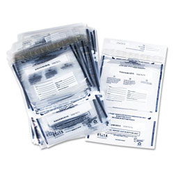 Iconex Clear Dual Deposit Bags, Tamper Evident, Plastic, 11 x 15, 100 Bags/Pack