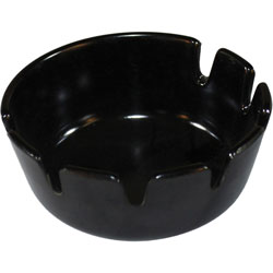 Impact Tabletop Round Ashtray, Round, Manual, Heat Resistant, Lightweight, 1.8 in Height x 4.8 in Width, Plastic, Black, 1 Box