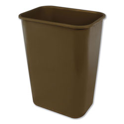 Impact Soft-Sided Wastebasket, Rectangular, Polyethylene, 41 qt, Beige