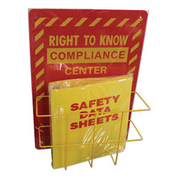 Impact Deluxe Reversible Right-To-Know\Understand SDS Center, 14.5w x 5.2d x 21h, Red/Yellow