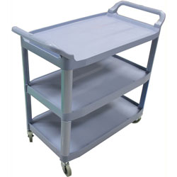 Impact 3-Cart Bussing Cart, Large, 20 inx38 inx40 in, Gray