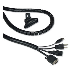 Innovera Cable Management Coiled Tube, 0.75" Dia x 77.5" Long, Black (IVR39660)