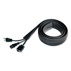 Innovera Floor Sleeve Cable Management, 2.5" x 0.5" Channel, 72" Long, Black (IVR39665)