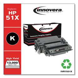 Innovera Remanufactured Black High-Yield Toner Cartridge, Replacement for HP 51X (Q7551X), 13,000 Page-Yield