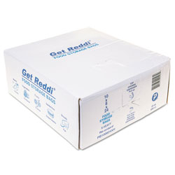 InteplastPitt Food Bags, 22 qt, 1.2 mil, 10 in x 24 in, Clear, 500/Carton
