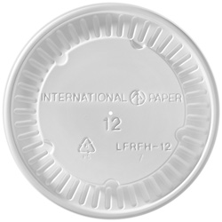 International Paper Flat White Cold Food Container Lid, 12 oz.