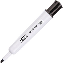 Integra Dry-Erase Marker, Large, Bullet Tip, 12/BX, Black