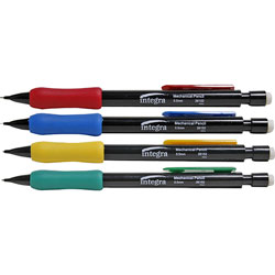 Integra Grip Mechanical Pencil, Refillable, .5mm, 12/DZ, Assorted