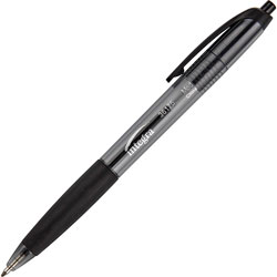 Integra Ballpoint Pen, Retractable, Non-refillable, Med. Pt., Black Barrel/Ink