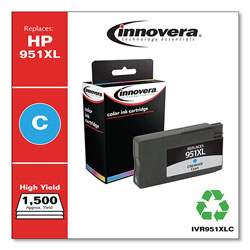 Innovera Remanufactured Cyan High-Yield Ink, Replacement for HP 951XL (CN046AN), 1500 Page Yield
