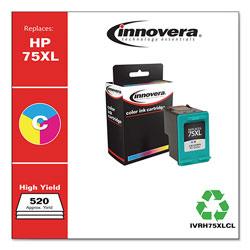 Innovera Remanufactured Tri-Color High-Yield Ink, Replacement For HP 75XL (CB338WN), 520 Page Yield