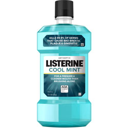 Listerine® Cool Mint Antiseptic Mouthwash - For Bad Breath, Cleaning - Cool Mint - 1.06 quart - 6 / Carton