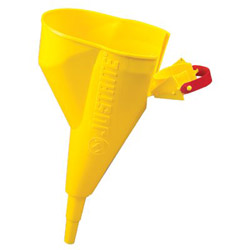 Justrite Polyethylene Funnel, Type I Safety Cans, 1/2", Yellow