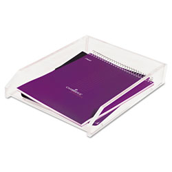 Kantek Clear Acrylic Letter Tray, 1 Section, Letter Size Files, 10.5 in x 13.75 in x 2.5 in, Clear