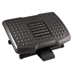 Kantek Premium Adjustable Footrest with Rollers, Plastic, 18w x 13d x 4h, Black