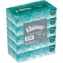 Kleenex Facial Tissue - 2 Ply - 8.40 in x 8.20 in - White - Paper - Soft, Absorbent - For Office, Face - 100 Per Box - 5 / Pack
