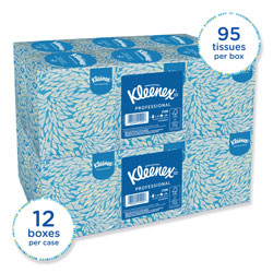 Kleenex Boutique White Facial Tissue, 2-Ply, Pop-Up Box, 95 Sheets/Box, 3 Boxes/Pack, 12 Packs/Carton