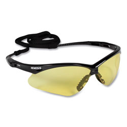 KleenGuard™ Nemesis Safety Glasses, Black Frame, Amber Lens, 12/Carton
