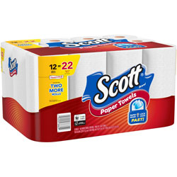 Scott® Paper Towels, 1-Ply, 19-1/5 inWx14-2/5 inLx11 inH, 12/PK, White