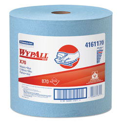 WypAll* X70 Cloths, Jumbo Roll, 12 1/2 x 13 2/5, Blue, 870/Roll