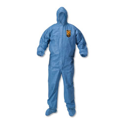 KleenGuard* A60 Blood and Chemical Splash Protection Coveralls, 3X-Large, Blue, 20/Carton