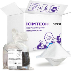 Kimtech* N95 Pouch Respirator, White - 50 / Bag - TAA Compliant