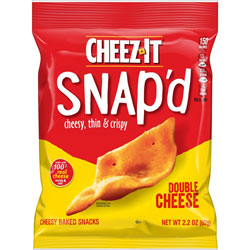 Cheez-It® Snap'd Double Cheese Crackers - Cheese - 2.20 oz - 6 / Carton