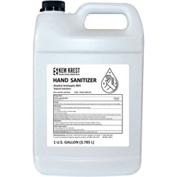 Kem Krest Hand Sanitizer - 1 gal (3.8 L) - Kill Germs - Hand - Clear - Quick Drying, Fast Acting