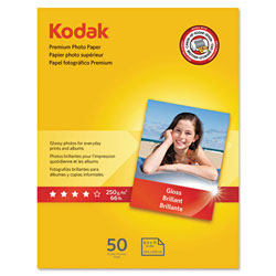 Kodak Premium Photo Paper, 8.5 mil, Glossy, 8 1/2 x 11, 50 Sheets/Pack